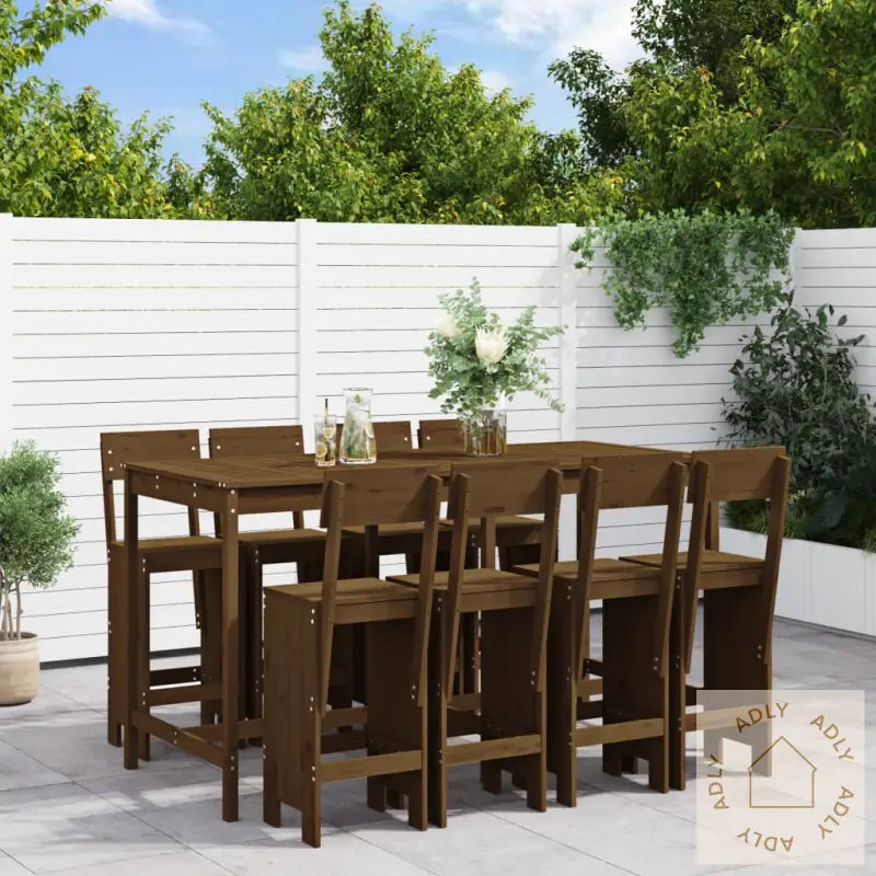 Hagebarsett 9 Deler Honningbrun Heltre Furu