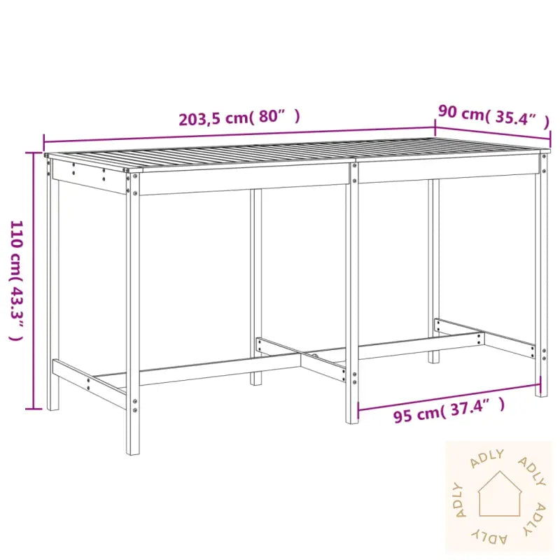 Hagebarsett 9 Deler Hvit Heltre Furu
