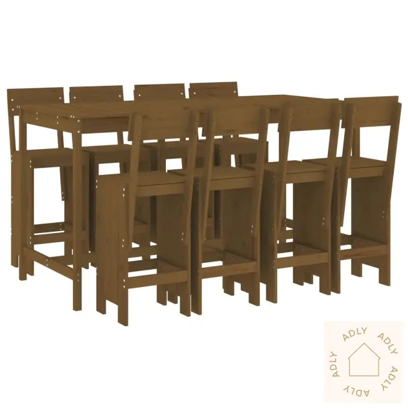 Hagebarsett 9 Deler Honningbrun Heltre Furu