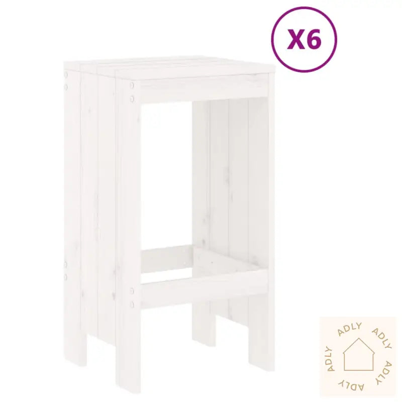 Hagebarsett 7 Deler Hvit Heltre Furu