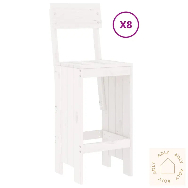 Hagebarsett 9 Deler Hvit Heltre Furu