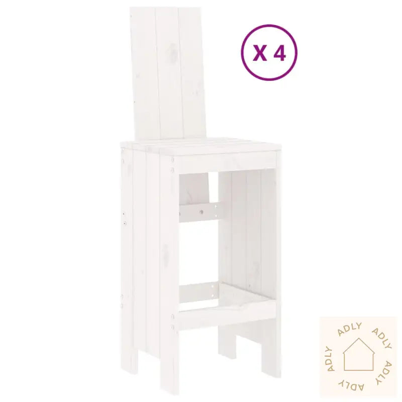 Hagebarsett 5 Deler Hvit Heltre Furu