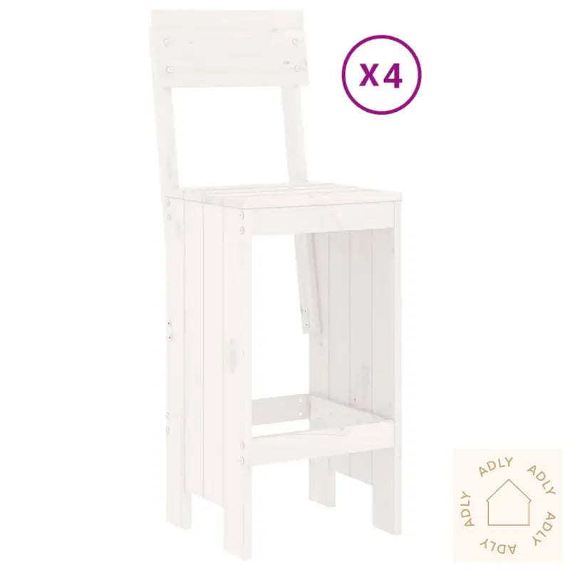 Hagebarsett 5 Deler Hvit Heltre Furu