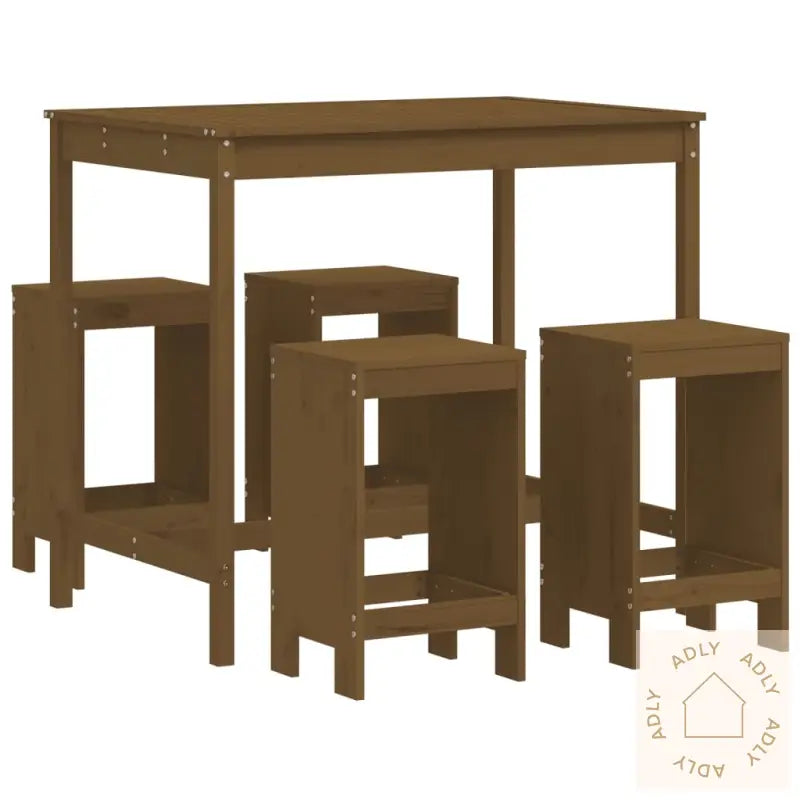 Hagebarsett 5 Deler Honningbrun Heltre Furu