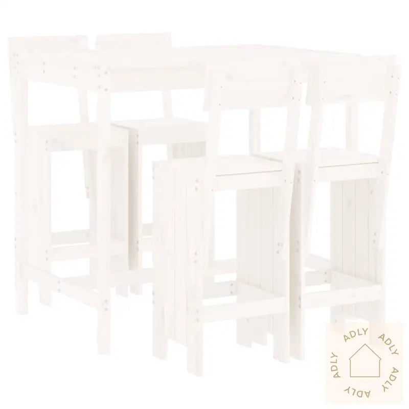 Hagebarsett 5 Deler Hvit Heltre Furu