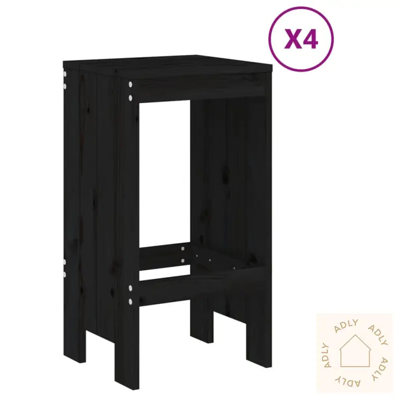 Hagebarsett 5 Deler Svart Heltre Furu