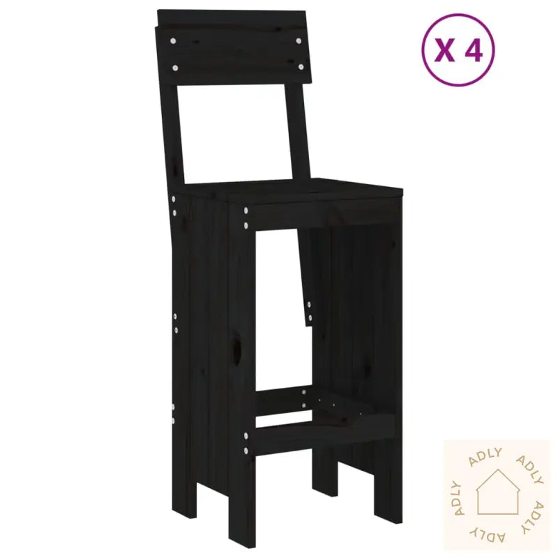 Hagebarsett 5 Deler Svart Heltre Furu