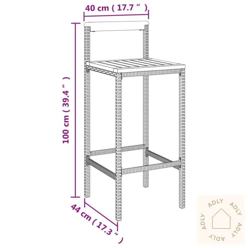 Hagebarsett 9 Deler Grå Polyrotting Og Heltre Akasie