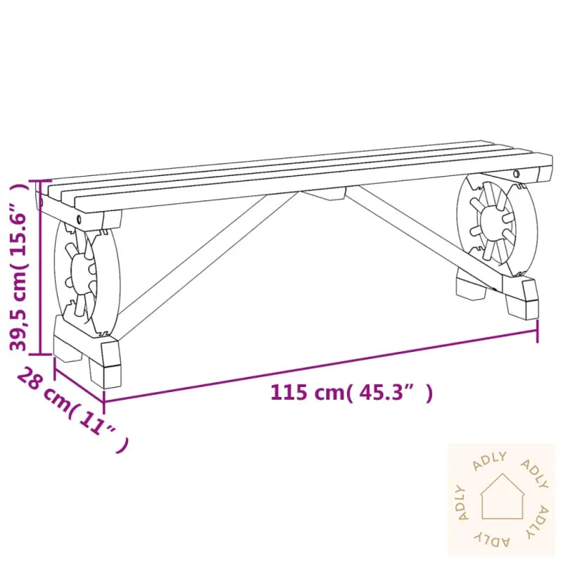 Hagebenk 115 Cm Heltre Gran