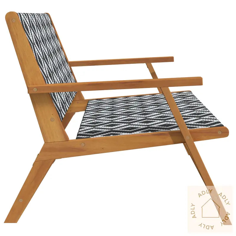 Hagebenk Svart Og Hvit 122X76X73.5 Cm Solid Akasietre