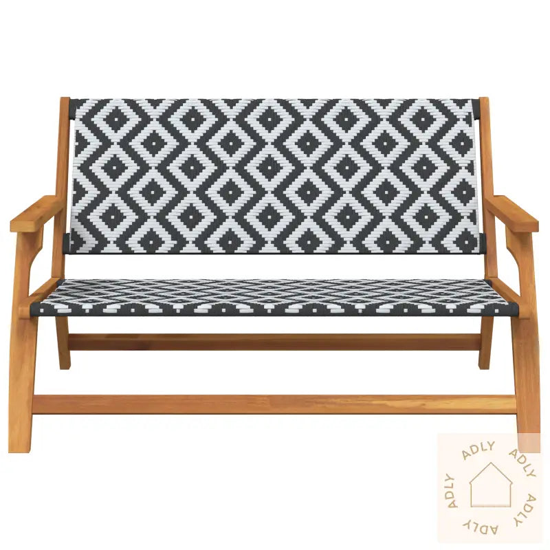 Hagebenk Svart Og Hvit 122X76X73.5 Cm Solid Akasietre