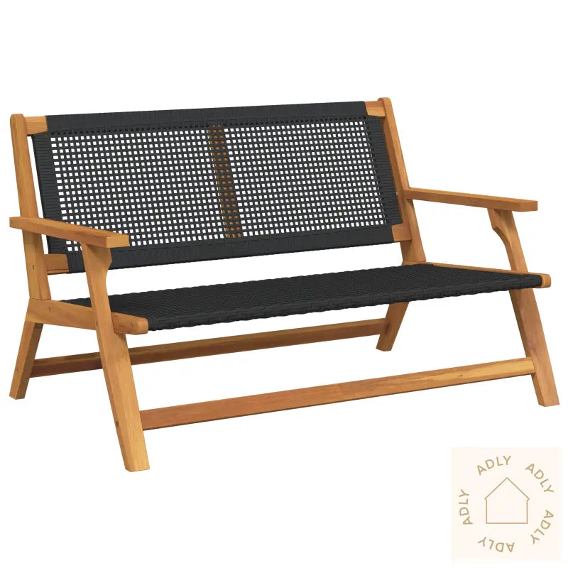 Hagebenk Svart 122X76X73,5 Cm Solid Akasietre