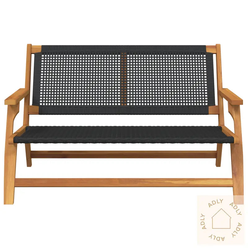 Hagebenk Svart 122X76X73,5 Cm Solid Akasietre