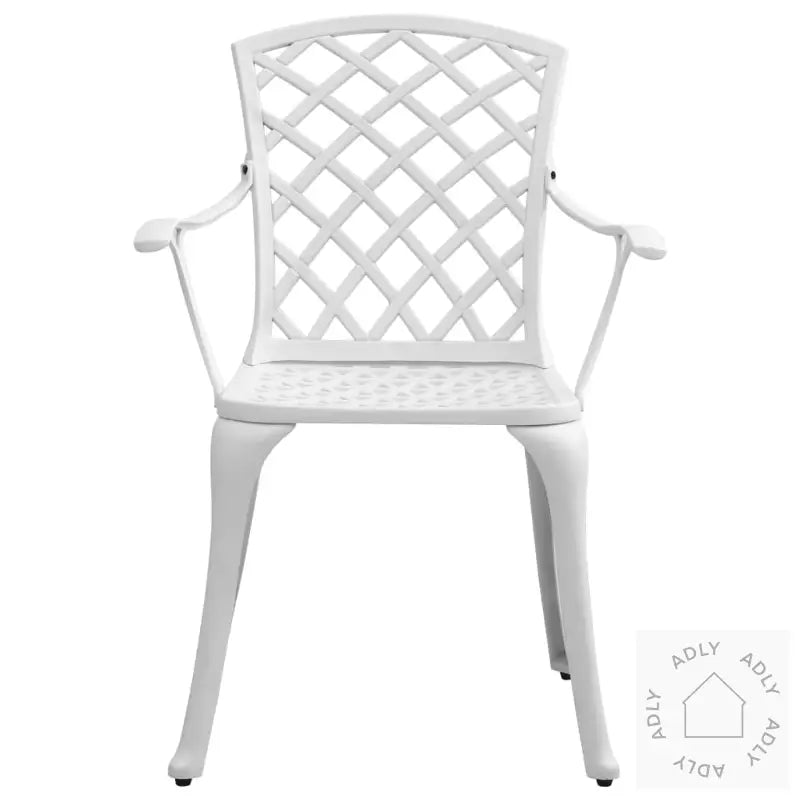 Bistrosett 3 Deler Hvit Støpt Aluminium