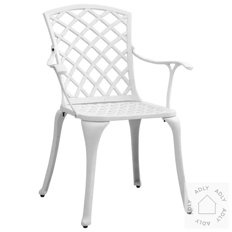 Bistrosett 3 Deler Hvit Støpt Aluminium