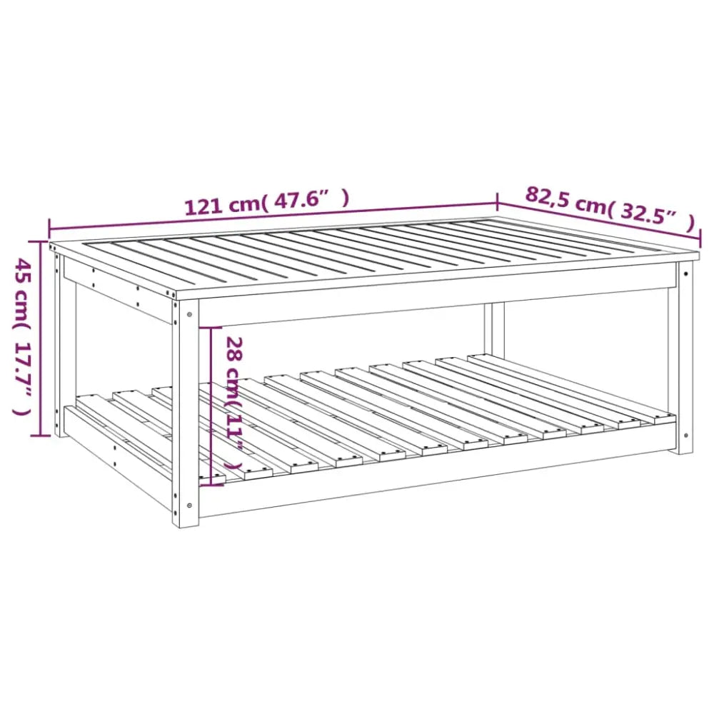 Hagebord i heltre furu for uterom og terrasse - Hagebord