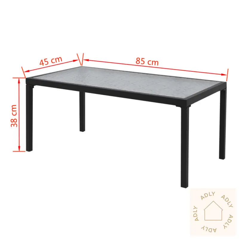 Hagesofagruppe 4 Deler Aluminum Textilene Svart