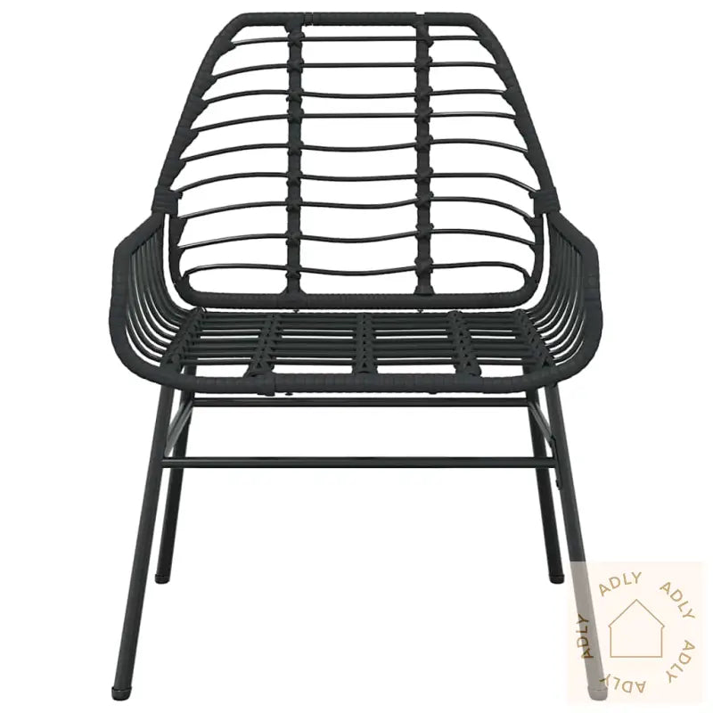 Hagespisegruppe 7 Deler Svart Polyrotting Glass