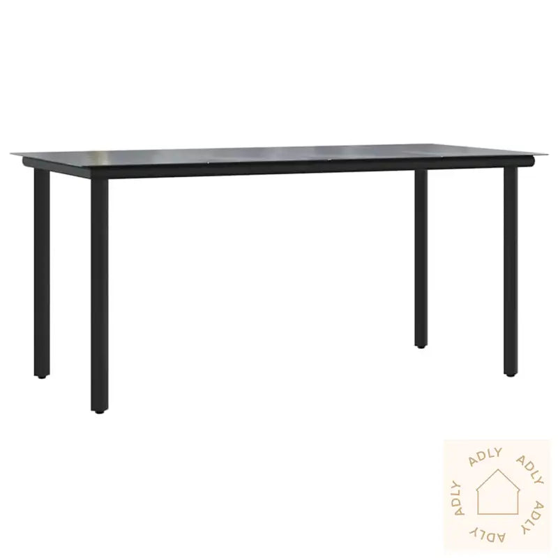 Hagespisegruppe 7 Deler Svart Polyrotting Glass