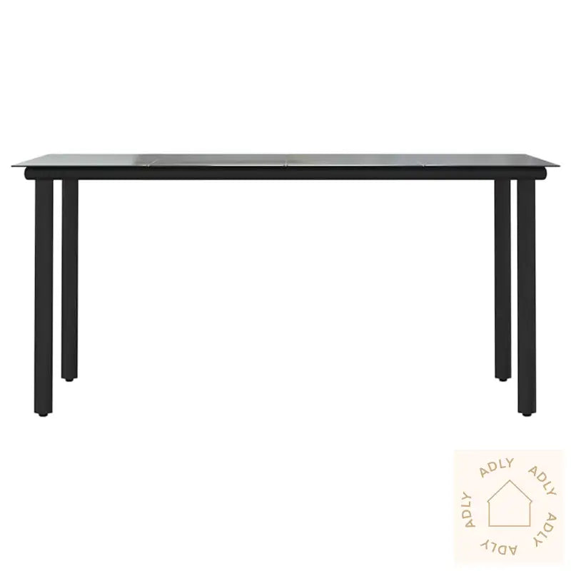 Hagespisegruppe 7 Deler Svart Polyrotting Glass