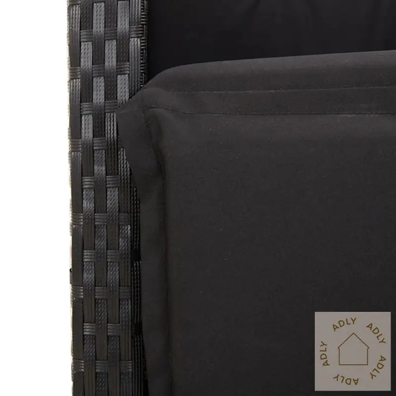 Hagespisegruppe Med Puter 5 Deler Svart Polyrotting