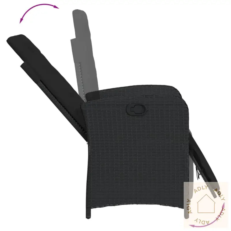 Hagespisegruppe Med Puter 5 Deler Svart Polyrotting