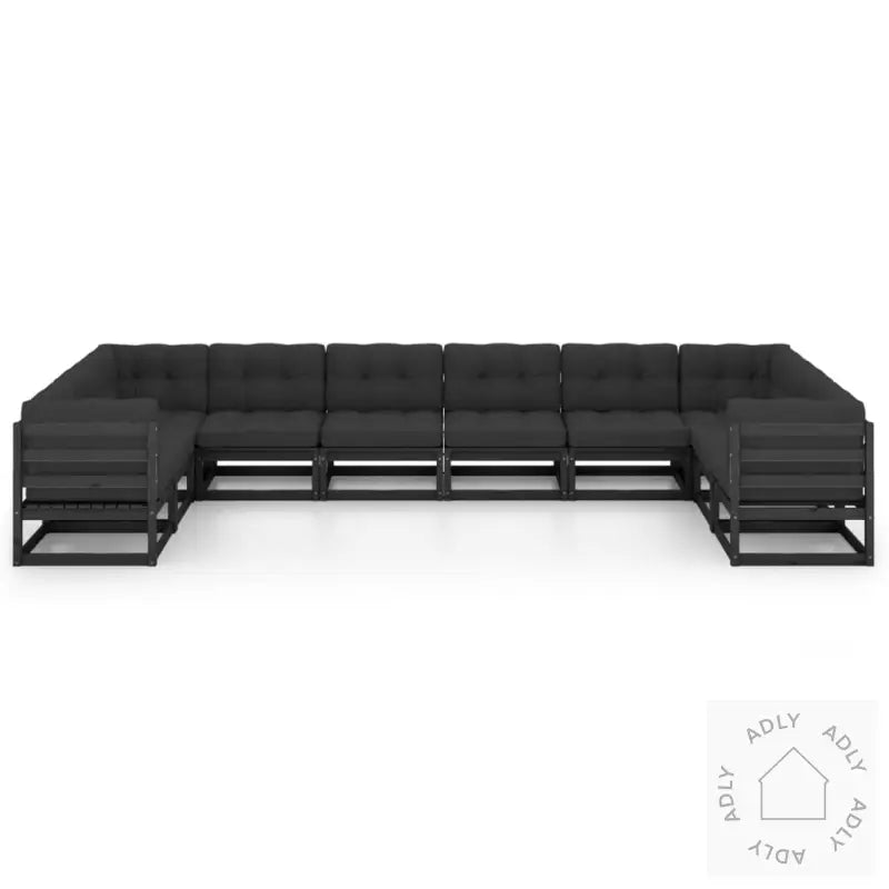 Hagesofagruppe Med Puter 10 Deler Svart Heltre Furu