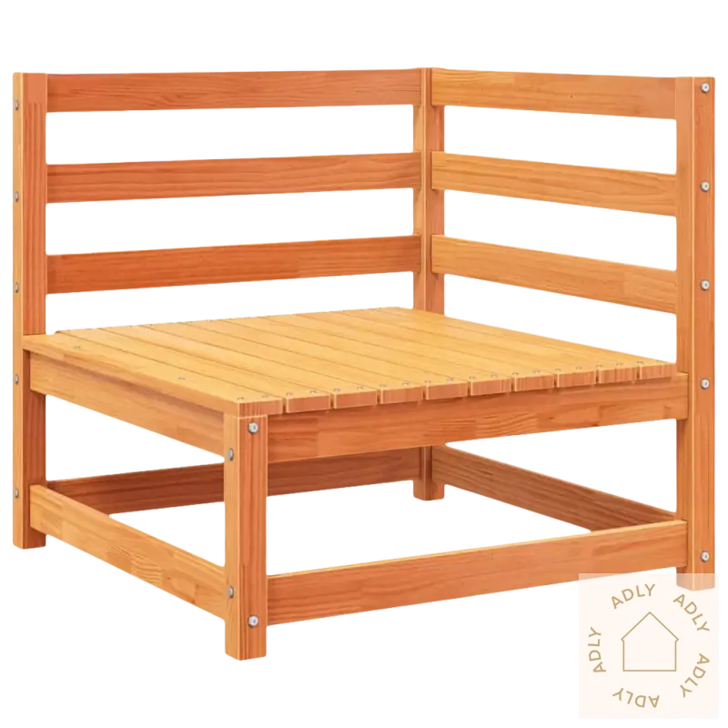 Wooden corner chair i heltre furu med modulært design og mål sete for komfort