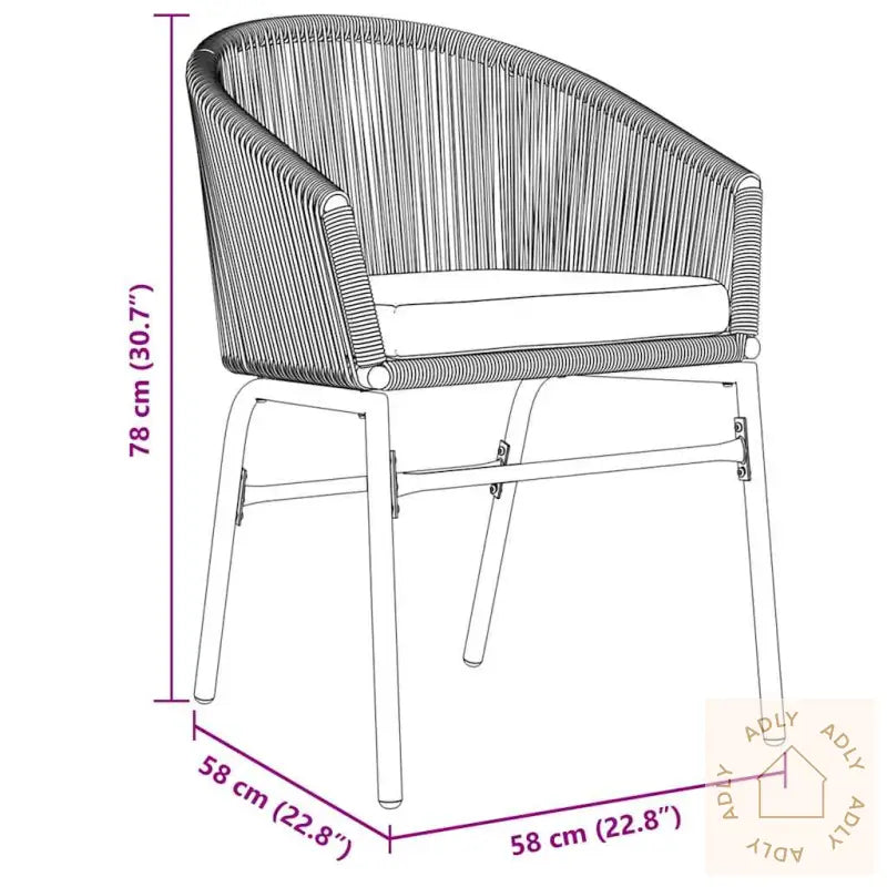 7 Delt Hage Spise Sett - Svart Poly Rattan