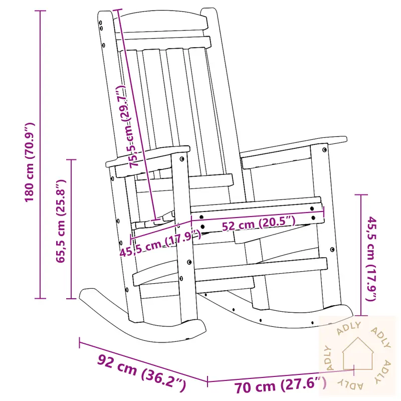 Hagegyngestol Marineblå 70X92X108 Cm Hdpe