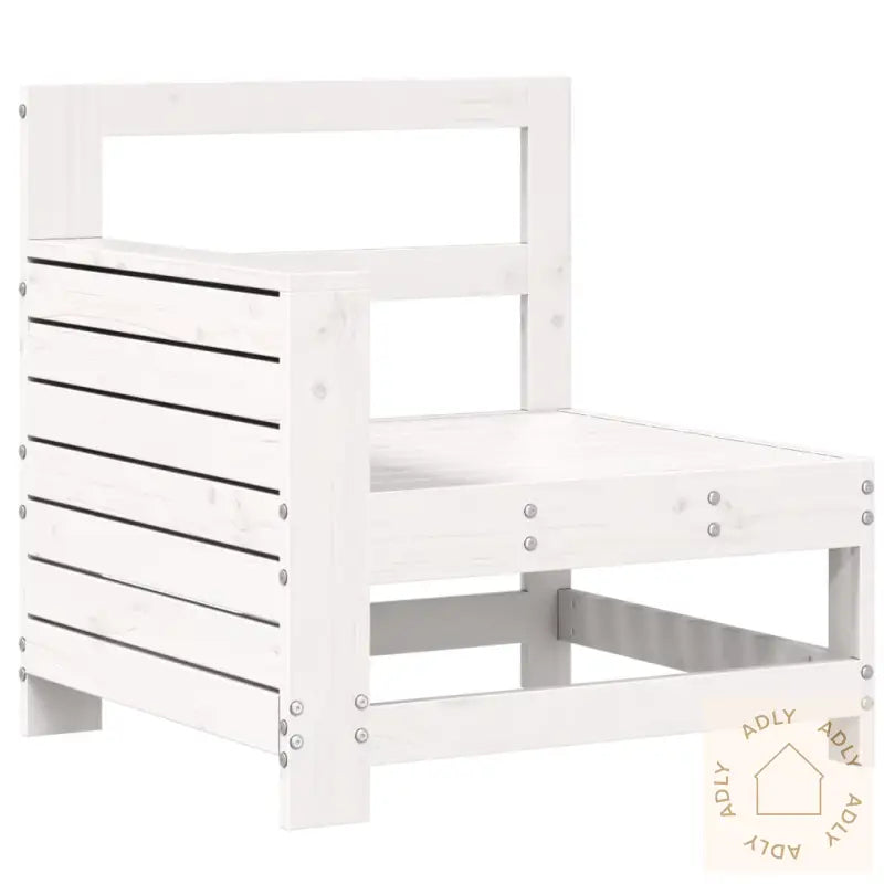 Hagesofasett 7 Deler Hvit Heltre Furu