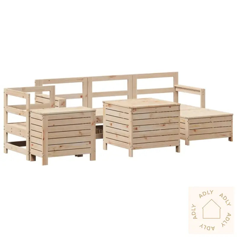 Hagesofasett 7 Deler Heltre Furu
