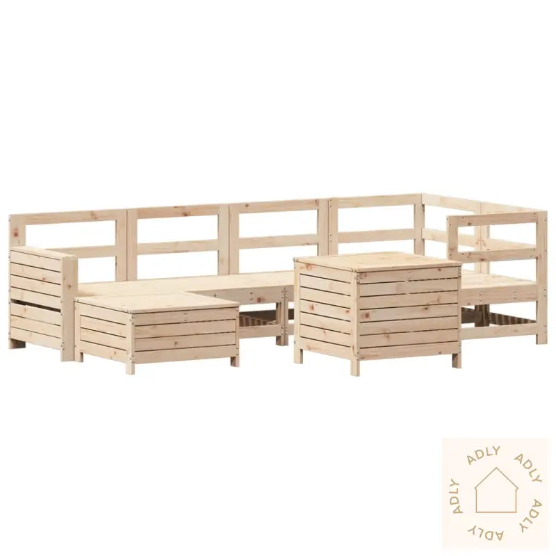 Hagesofasett 7 Deler Heltre Furu