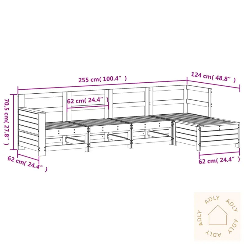 Hagesofagruppe 5 Deler Hvit Heltre Furu