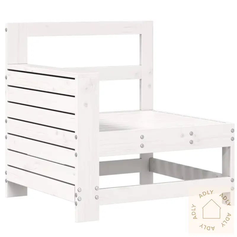 Hagesofasett 7 Deler Hvit Heltre Furu