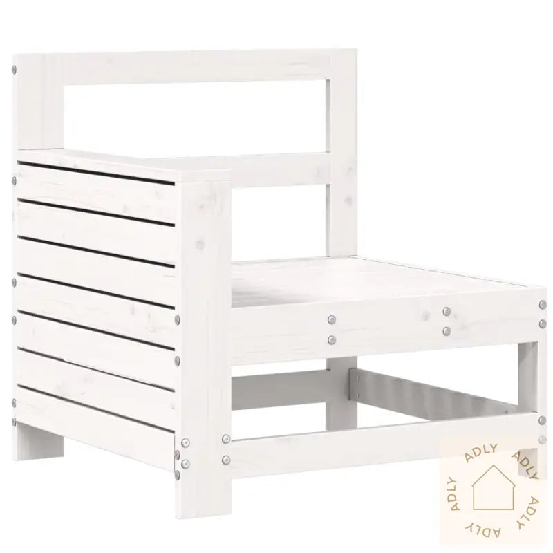 Hagesofasett 9 Deler Hvit Heltre Furu