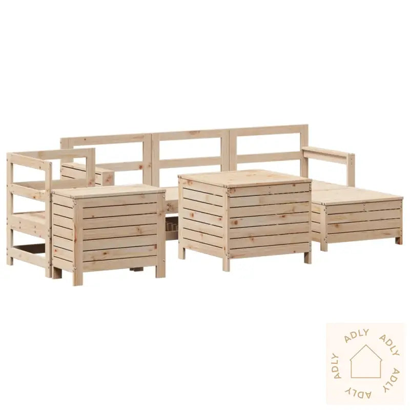 Hagesofasett 7 Deler Heltre Furu