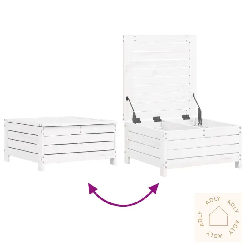 Hagesofasett 9 Deler Hvit Heltre Furu