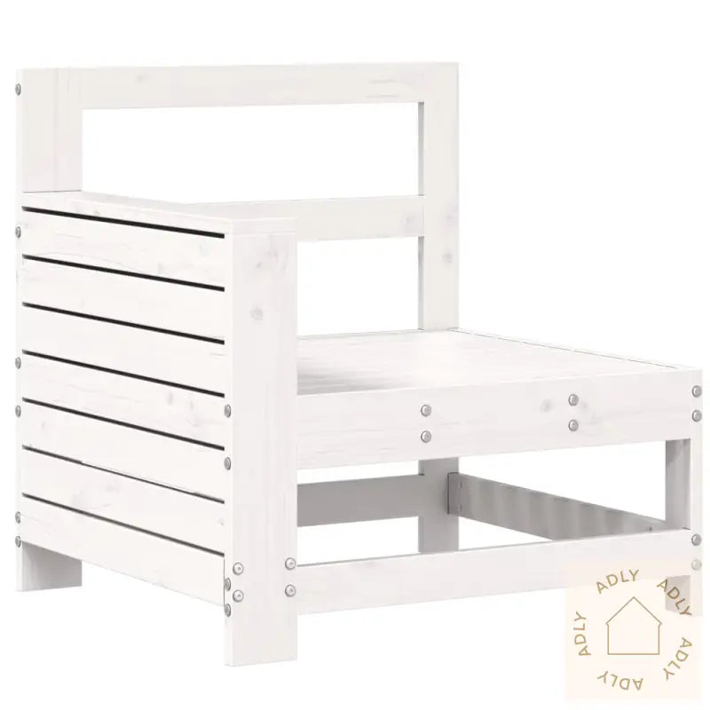 Hagesofasett 7 Deler Hvit Heltre Furu