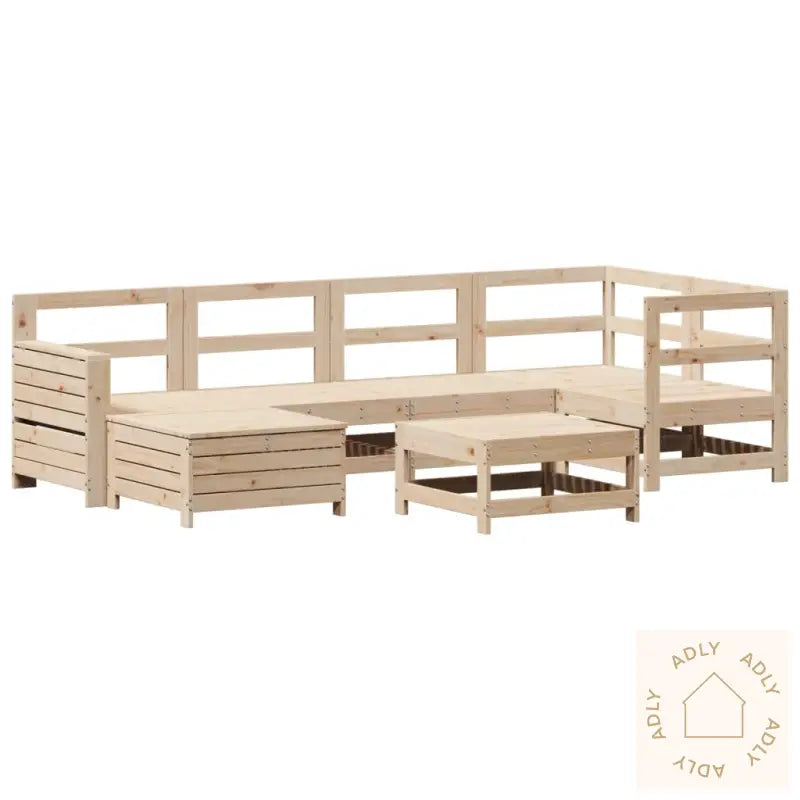 Hagesofasett 7 Deler Heltre Furu