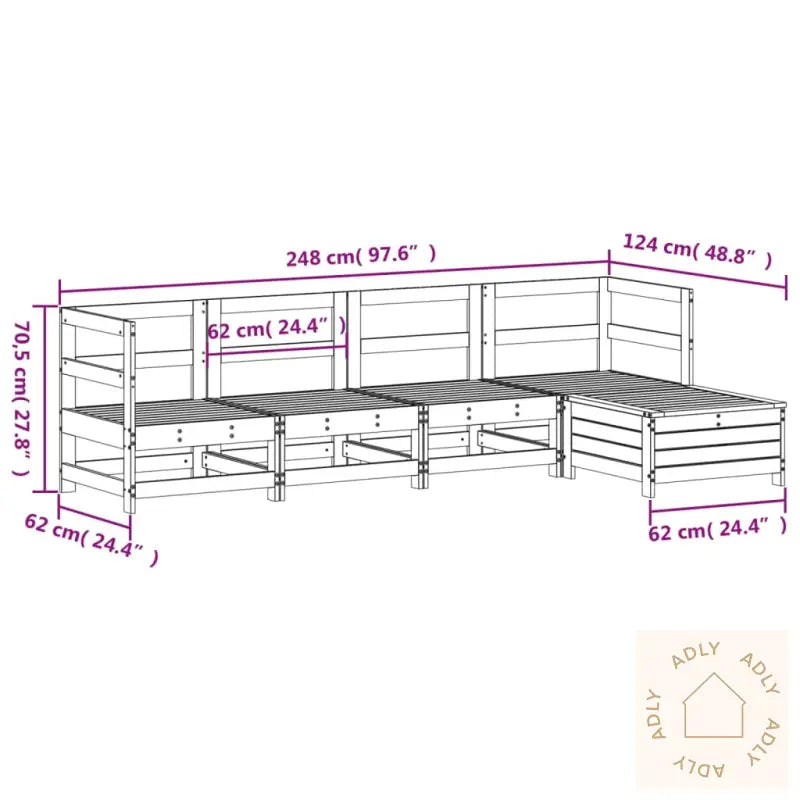 Hagesofagruppe 5 Deler Hvit Heltre Furu