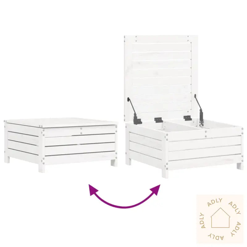 Hagesofasett 6 Deler Hvit Heltre Furu