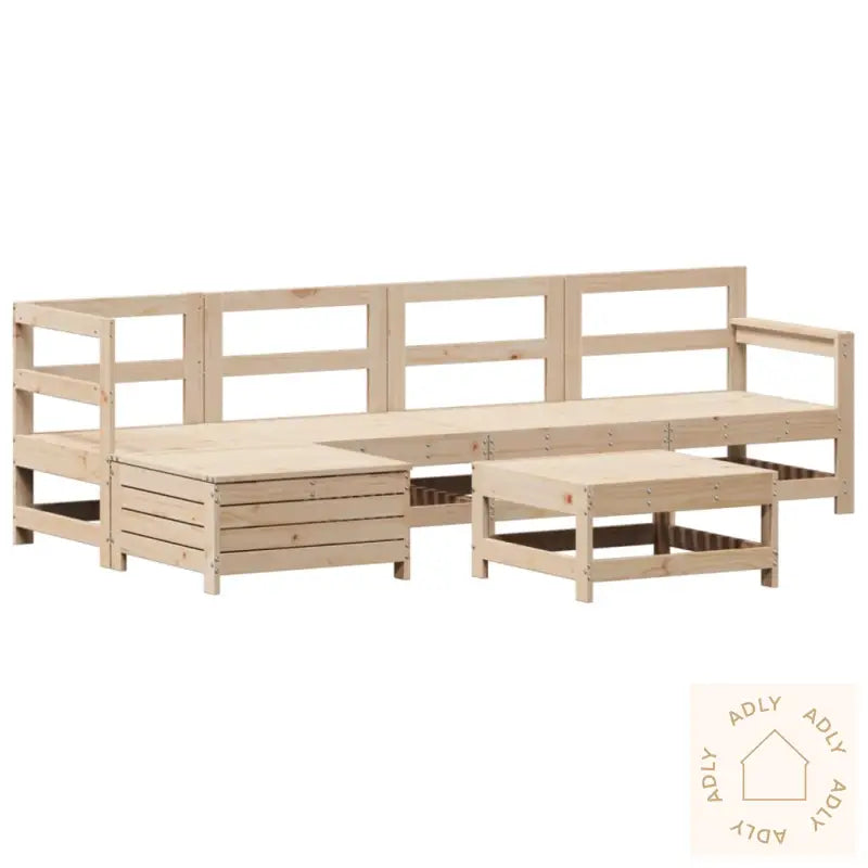Hagesofasett 6 Deler Heltre Furu