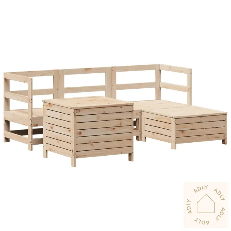 Hagesofasett 5 Deler Heltre Furu