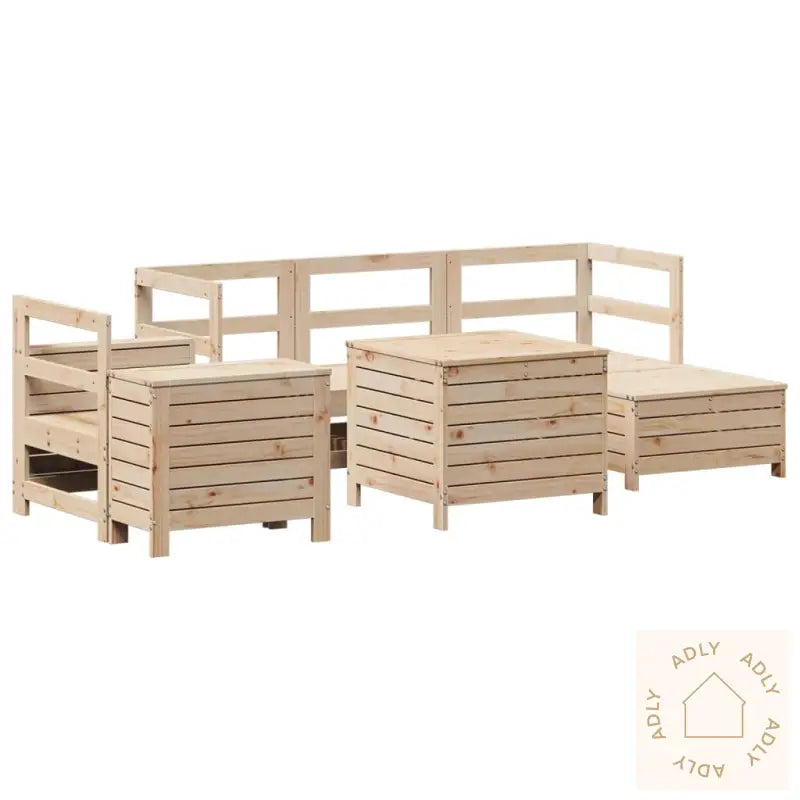 Hagesofasett 7 Deler Heltre Furu