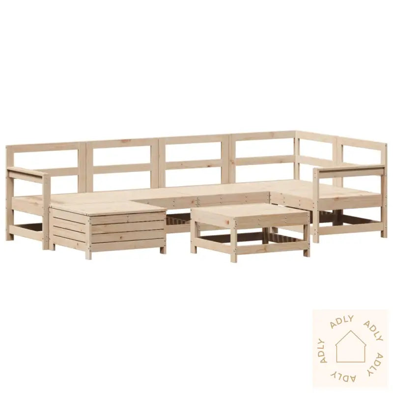 Hagesofasett 7 Deler Heltre Furu