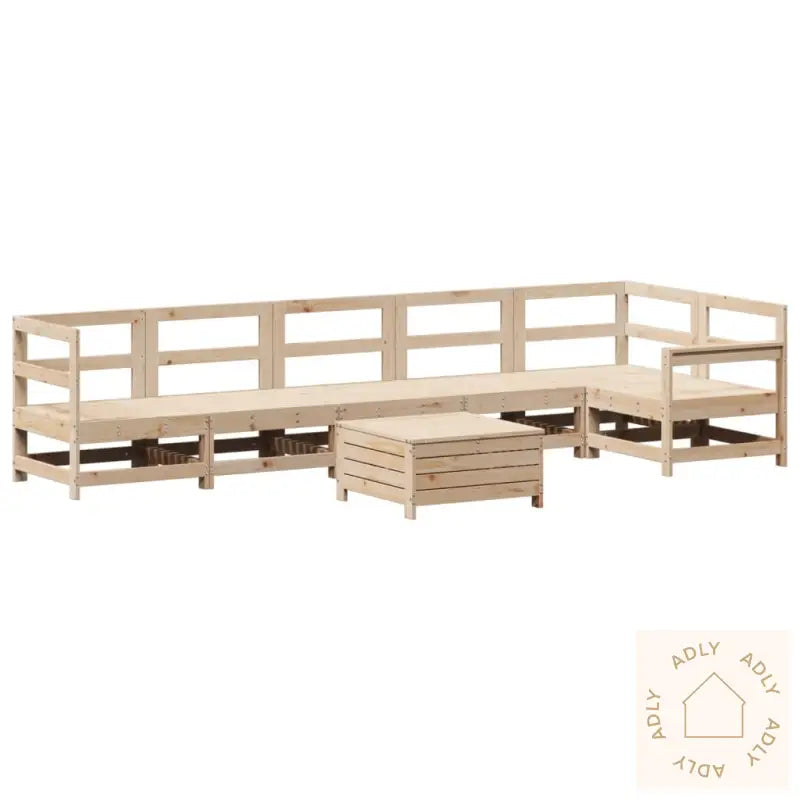 Hagesofasett 7 Deler Heltre Furu