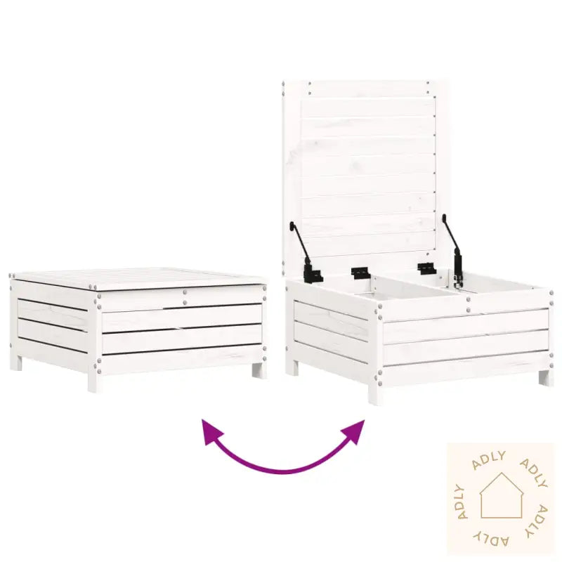 Hagesofasett 7 Deler Hvit Heltre Furu