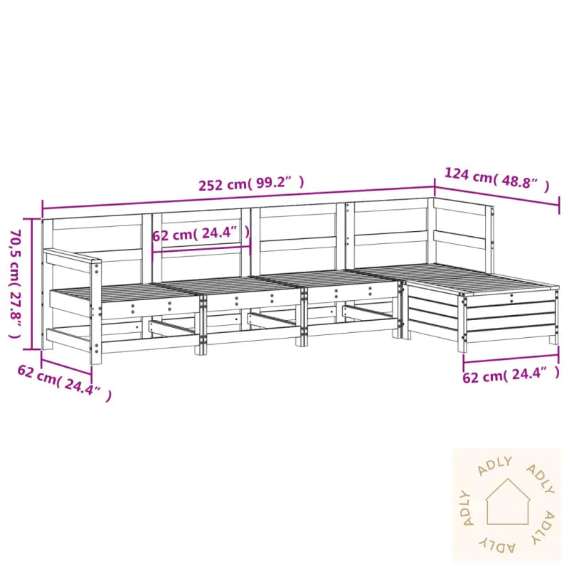 Hagesofagruppe 5 Deler Hvit Heltre Furu