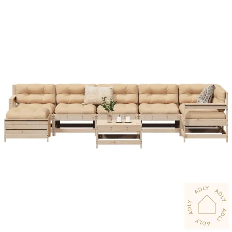Hagesofasett 8 Deler Heltre Furu